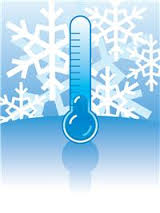 Thermometer showing a cold reading